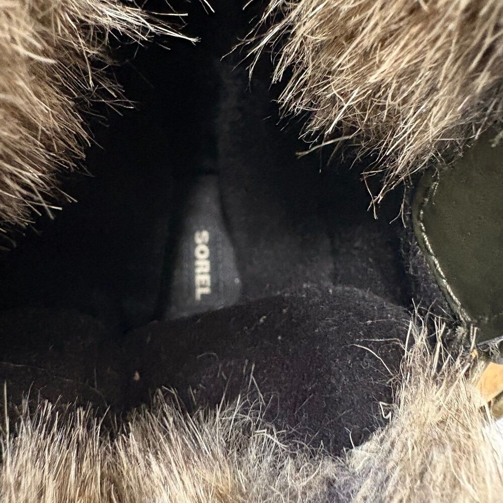 Sorel Tofino II Quilted Olive Green Winter Boots Fur Trim Sz 8.5 - Picture 7 of 7